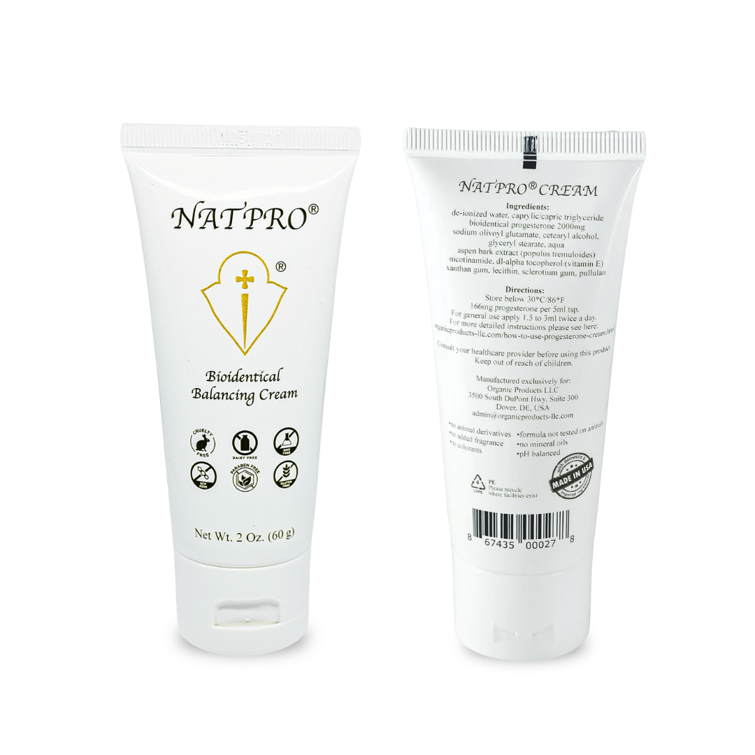 Natpro Progesterone Cream 3.33% - 2oz (60g) Tube