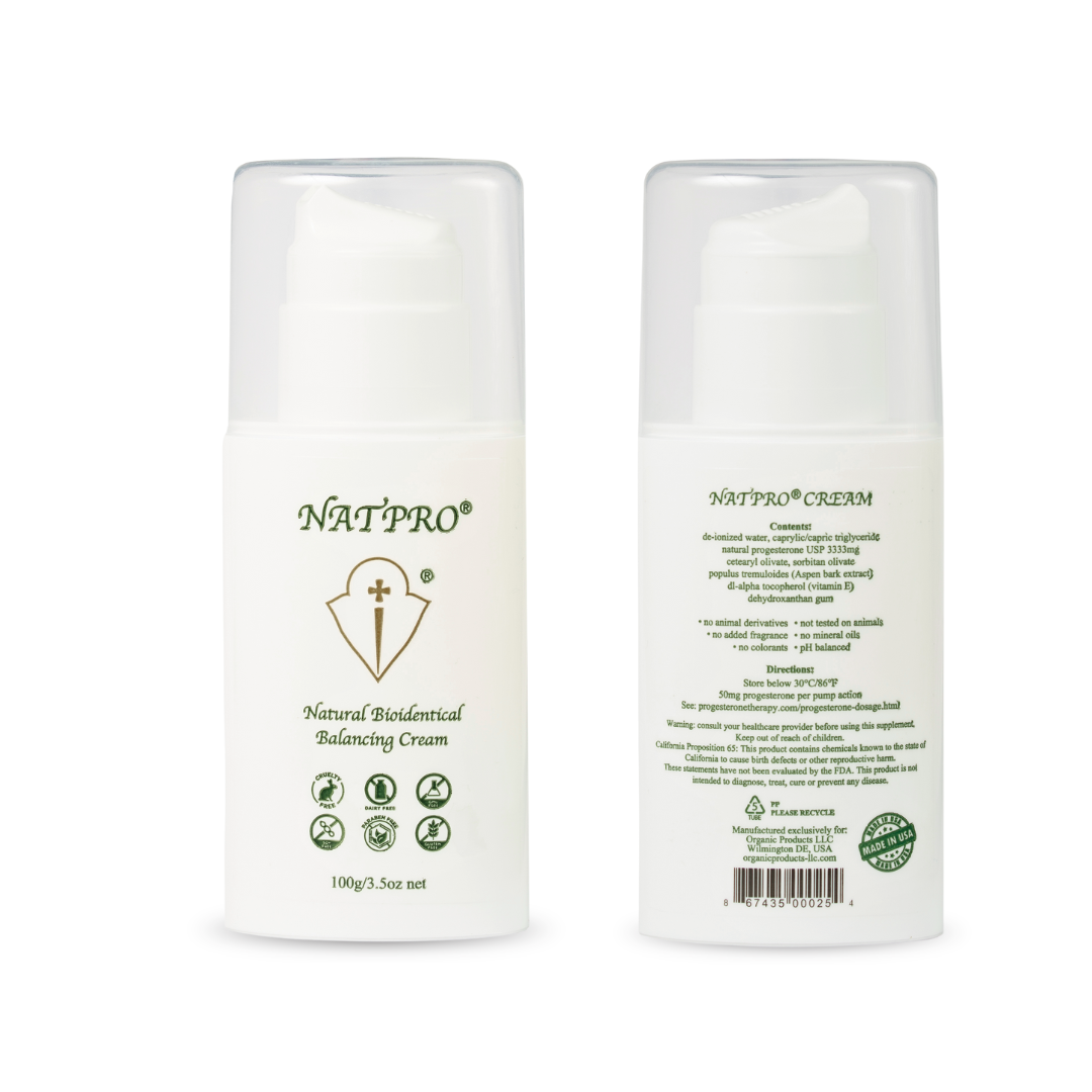 Natpro Progesterone Cream 3.33% – 3.5oz (100g) Airless Pump